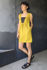 Picture of "bandeau" mini dress lime - black