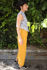 Picture of barrel pants in mustard yellow