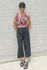 Picture of Low back jumpsuit in pink floral