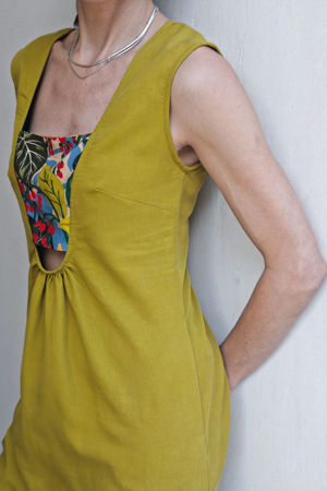 Picture of "bandeau" midi dress lime - floral