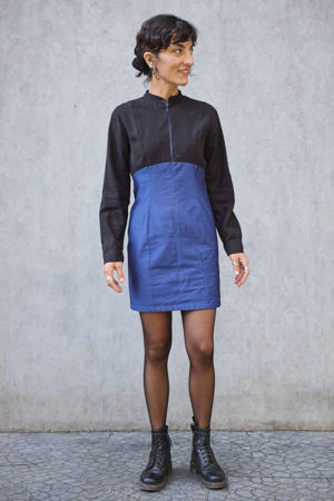 Picture of Bodycon dress  black - blue
