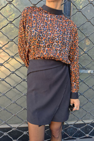 Picture of wrap mini skirt black