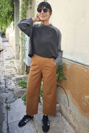 Picture of high waist straight leg pants  honey