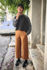 Picture of high waist straight leg pants  honey